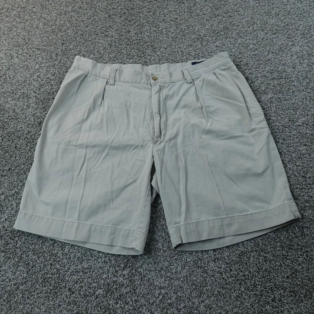 Polo Ralph Lauren Shorts Mens 36 Beige Tan Chino Golf Casual Preppy Pleated Work